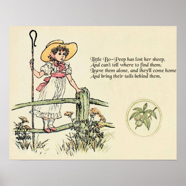 Póster Pequeño Bo-Peep: La enfermera Kate Greenaway clási (Frente)