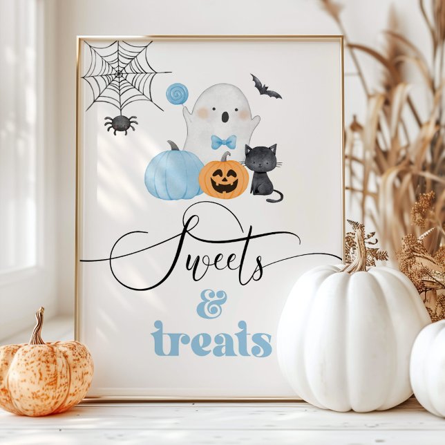 Póster Pequeño Boo azul fantasma Halloween Dulces y golos (Subido por el creador)