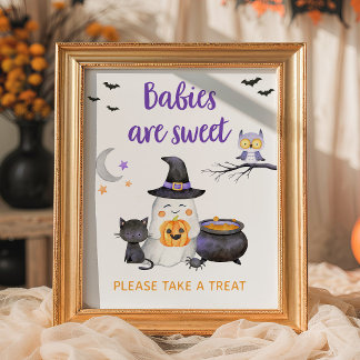 Póster Pequeño Boo Bebés Neutrales son Dulces Letrero