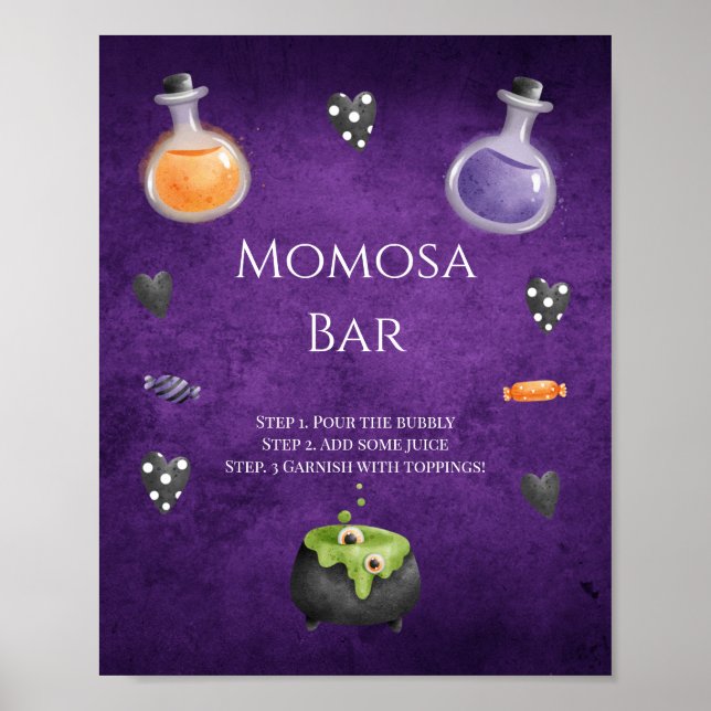 Póster Pequeño Boo Halloween Baby Shower Momosa Bar (Frente)