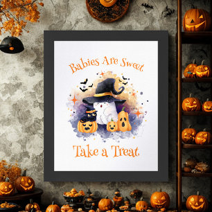 Póster Pequeño Boo lindo Rótulo Baby Shower Favor Hallowe