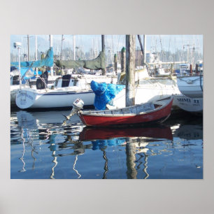 Póster Pequeño bote rojo