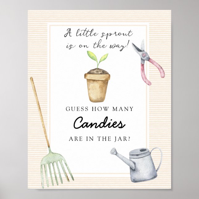 Póster Pequeño brote - adivinen cuántos caramelos (Frente)