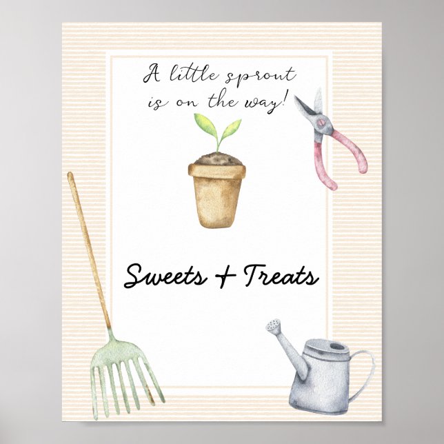 Póster Pequeño brote - dulces y golosinas con ducha para  (Frente)