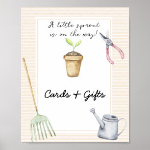 Póster Pequeño brote - naipes y regalos con ducha de bebé