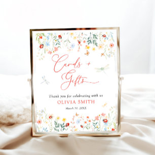 Póster Pequeño Bug de amor Cute tarjetas de jardín y rega