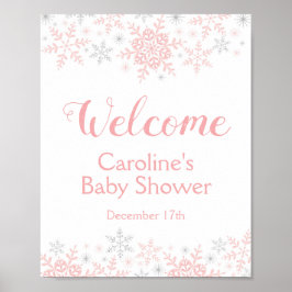 Póster Pequeño cartel de bienvenida de Baby Shower con co