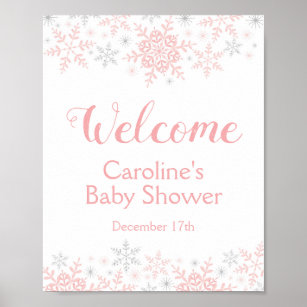 Póster Pequeño cartel de bienvenida de Baby Shower con co