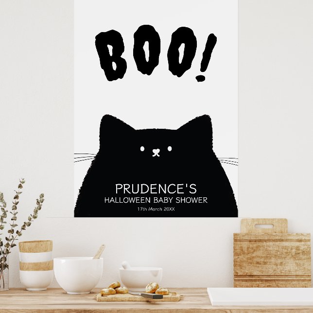Póster Pequeño cartel de bienvenida de Baby Shower de Boo (Cocina)