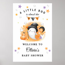 Póster Pequeño cartel de bienvenida de Baby Shower de Boo