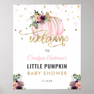 Póster Pequeño cartel de bienvenida de Baby Shower de cal