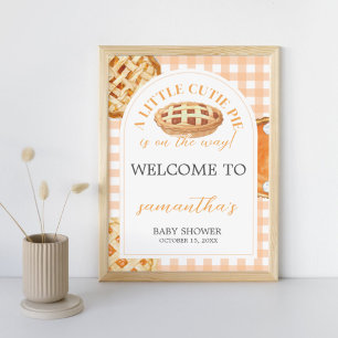 Póster Pequeño cartel de bienvenida de Baby Shower de Cut
