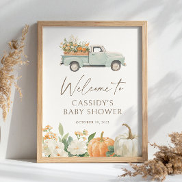 Póster Pequeño cartel de bienvenida de Baby Shower de la