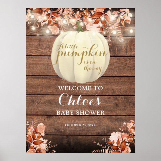 Póster Pequeño cartel de bienvenida de Baby Shower de la  (Frente)