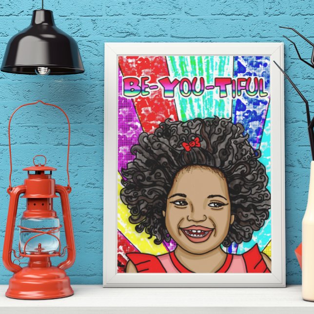 Póster Pequeño Chica negro con rizos felices (Subido por el creador)