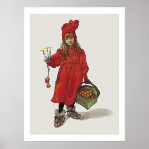 Póster Pequeño chica sueco Brita de Carl Larsson como