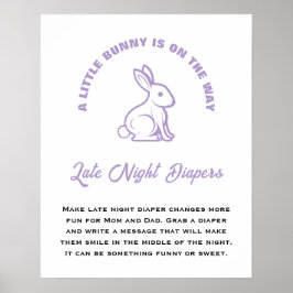 Póster Pequeño conejito Baby Shower de Pascua de Noche Ta