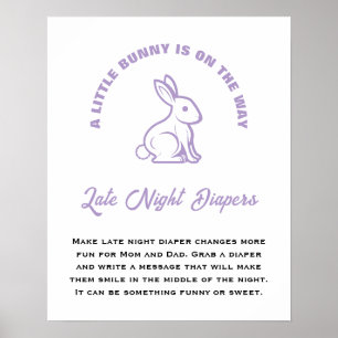Póster Pequeño conejito Baby Shower de Pascua de Noche Ta