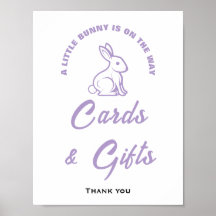 Pequeño conejito de Baby Shower de Pascua y Rótulo