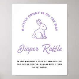 Póster Pequeño conejo pascua Baby Shower Diaper Raffle Ró