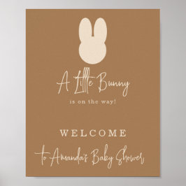 Póster Pequeño conejo simple con ducha de bebé