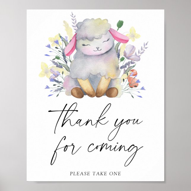 Póster Pequeño cordero - Gracias por venir Poster (Frente)