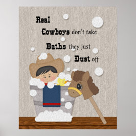 Póster Pequeño Cowboy Bath Time Wordart