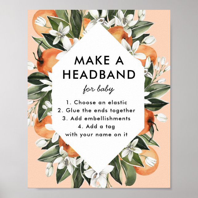 Póster Pequeño Cutie Baby Shower Headband Station Poster (Frente)
