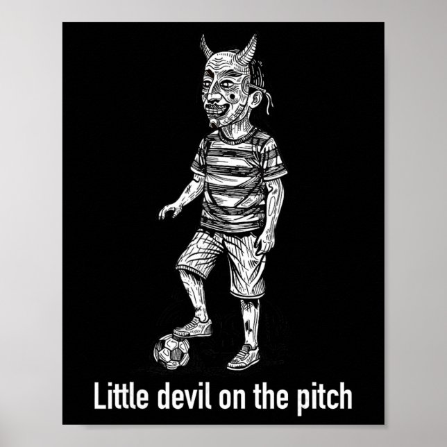 Póster Pequeño Diablo En El Fútbol  (Frente)