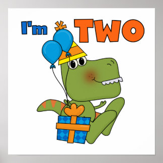 Póster Pequeño Dino 2 camisetas y regalos de cumpleaños