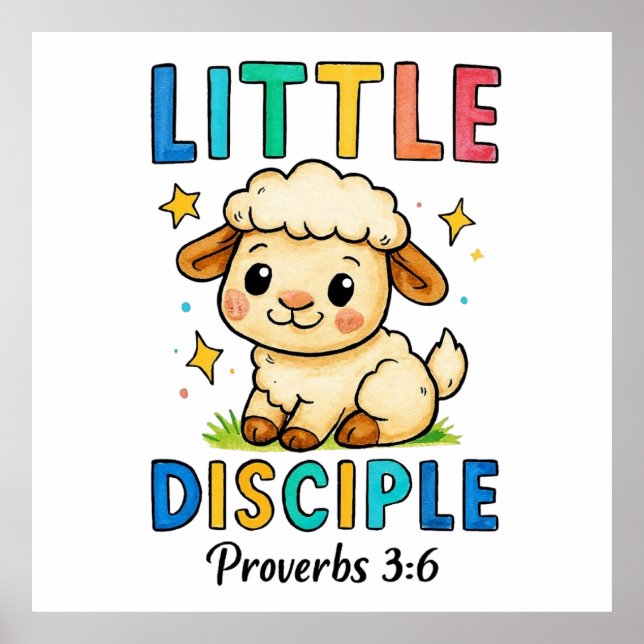 Póster Pequeño Discípulo Proverbios 3:6 (Frente)
