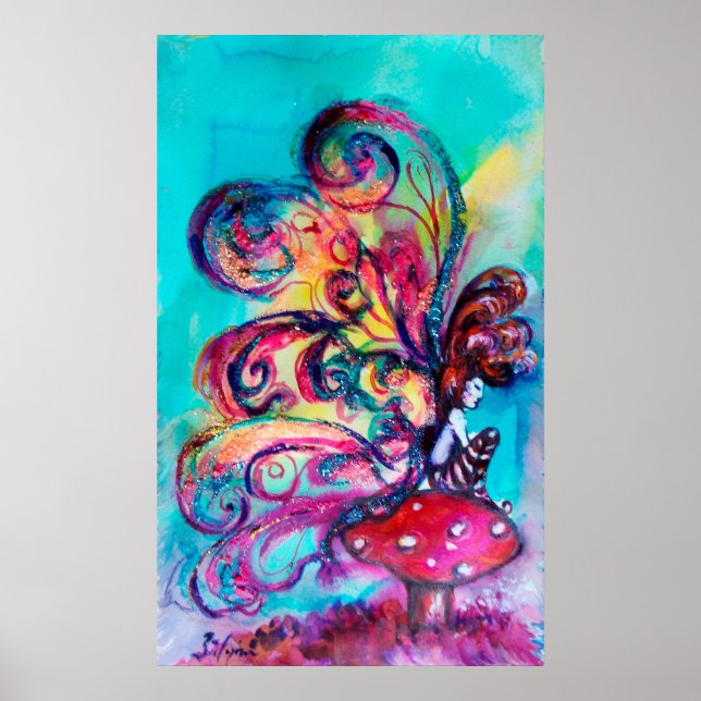 Póster Pequeño elfo de hongos (Frente)