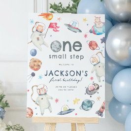 Póster Pequeño espacio de pasos Primer signo de bienvenid