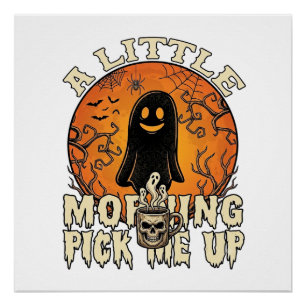 Póster Pequeño fantasma de Halloween que me recoge la cal