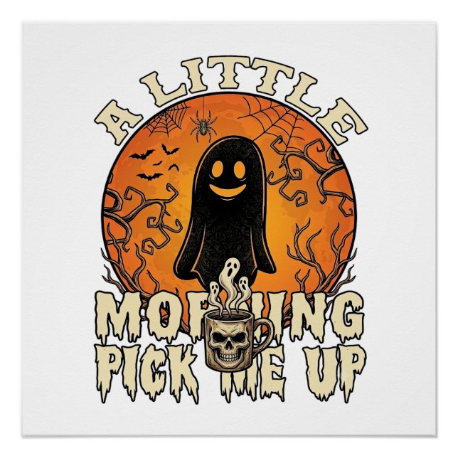 Póster Pequeño fantasma de Halloween que me recoge la cal (Anverso)