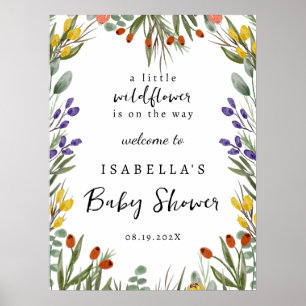 Póster Pequeño Flor silvestre en camino a caer signo de b