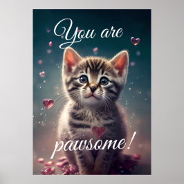 Póster Pequeño Gatito adorable - ¡Eres guapo!