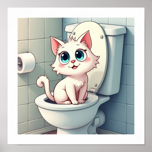 Póster Pequeño gato gracioso (Frente)