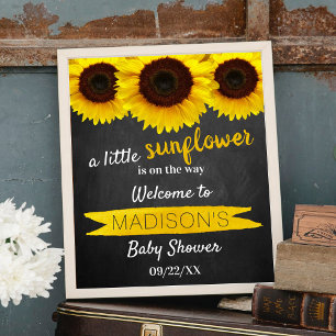 Póster ¡Pequeño Girasol En Camino! Bienvenida de Baby Sho