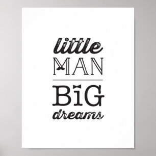 Póster Pequeño Hombre Grandes Sueños Niño Clásico Nursera