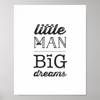 Póster Pequeño Hombre Grandes Sueños Niño Clásico Nursera