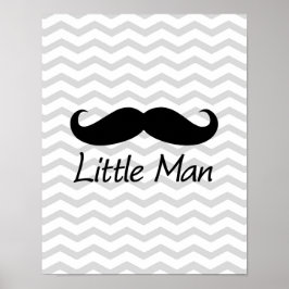 Póster Pequeño Hombre Mustache Chevron Cute Boys