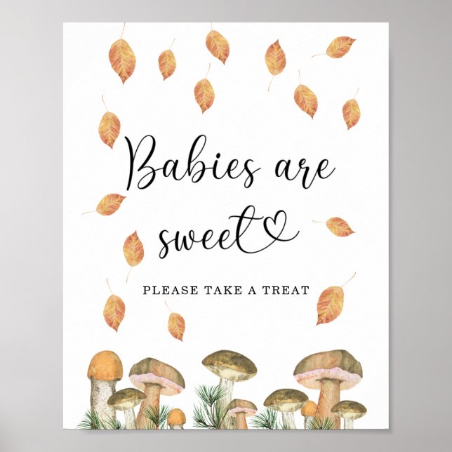 Póster pequeño hongo - los bebés son dulces (Frente)