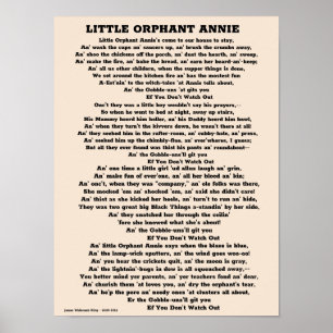 PÓSTER PEQUEÑO HUÉRFANO ANNIE POEM