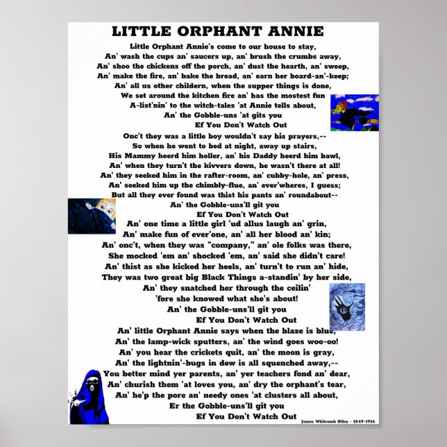 PÓSTER PEQUEÑO HUÉRFANO ANNIE POEM POSTER (Frente)