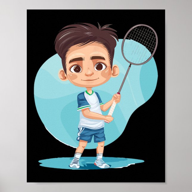Póster Pequeño juego de lanzadera para jugadores de Badmi (Frente)