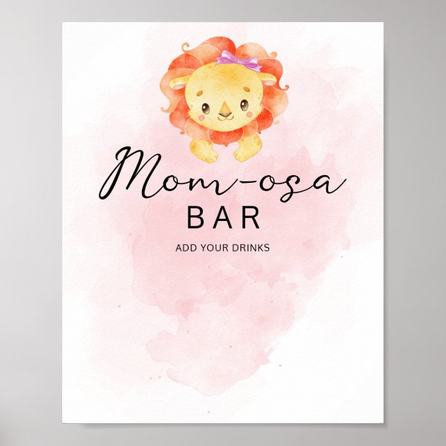Póster Pequeño león es un bar acuático Chica Mamá-osa (Frente)