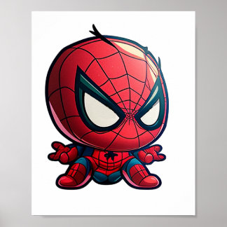 Póster pequeño lindo arácnido super héroe personalizado c