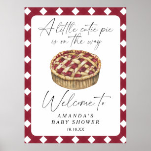 Póster Pequeño lindo Pie bienvenido fiesta de ducha bebé