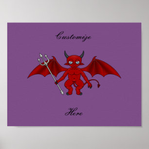 Póster Pequeño malvado malvado rojo